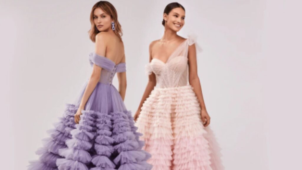 Two Women Wearing Pageant Dresses